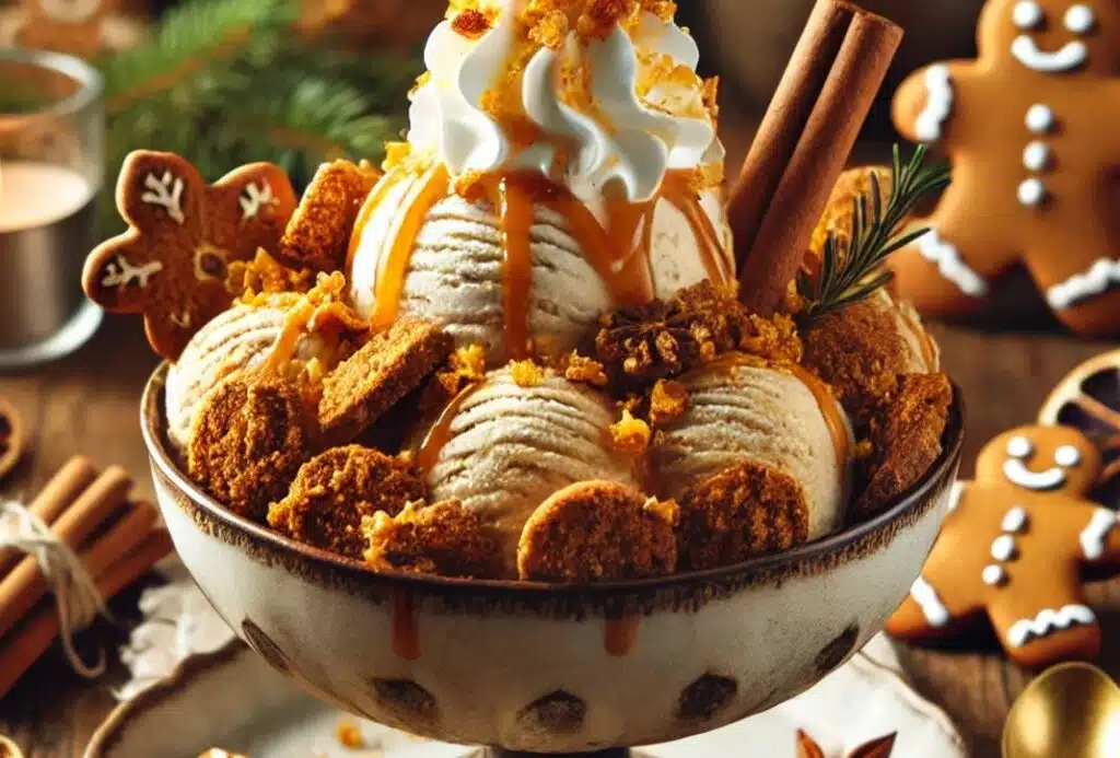 Glögijäätelö piparicrunchilla: ihanan jouluinen jälkiruoka