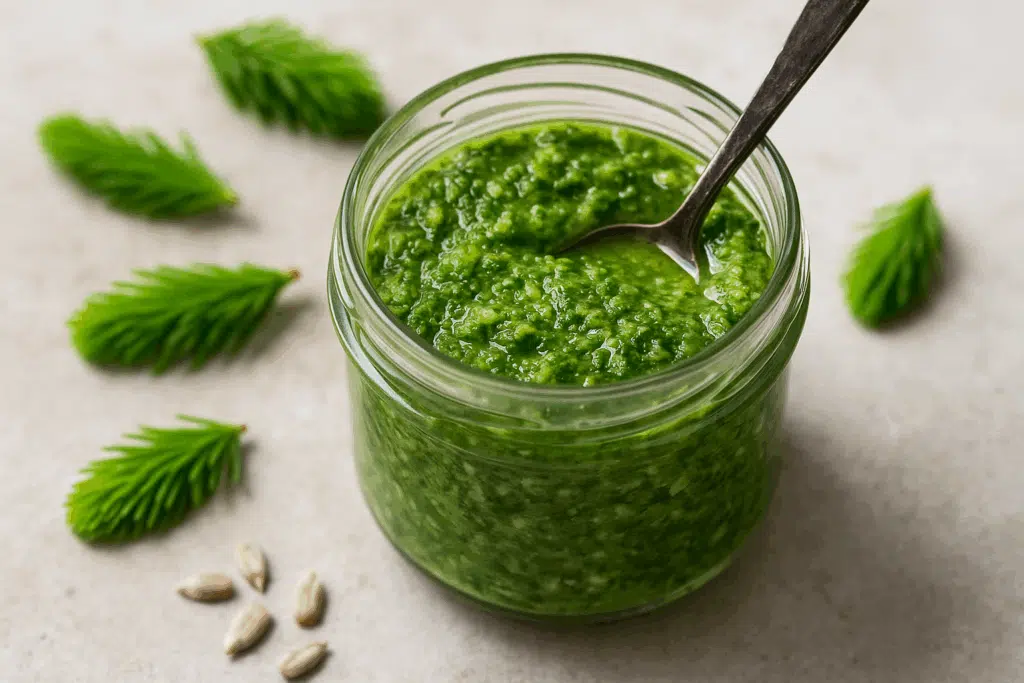 Mieletön lisuke kala-, kana- ja pastaruoille syntyy kuusenkerkistä – tässä resepti