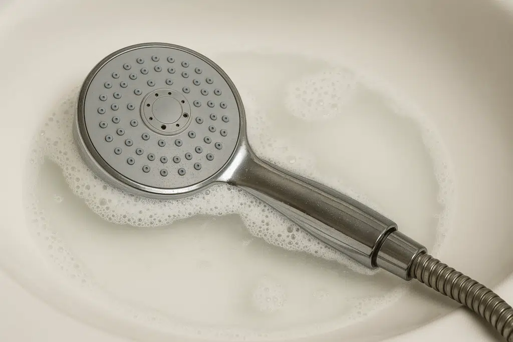 Mainio niksi: Irrota suihkupää ja laita se etikka-ruokasoodaliuokseen Mainio niksi: Irrota suihkupää ja laita se etikka-ruokasoodaliuokseen