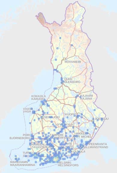 Näyttävä koristepensas on todella haitallinen vieraslaji – voi tappaa jopa taimenia Havaintokartta