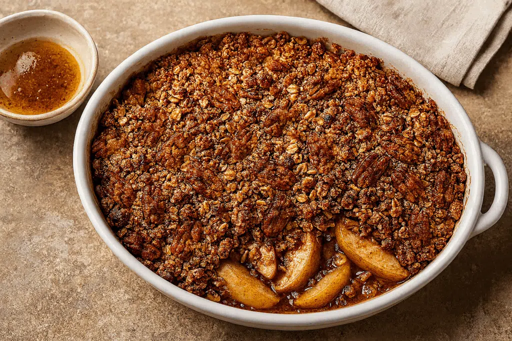 Isoäitini bravuuri: Omenakaurapaistos, johon lisätään tätä pähkinää ja ruskistettua voita