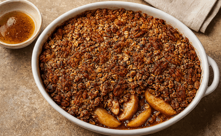 Isoäitini bravuuri: Omenakaurapaistos, johon lisätään tätä pähkinää ja ruskistettua voita Isoäitini bravuuri: Omenakaurapaistos, johon lisätään tätä pähkinää ja ruskistettua voita