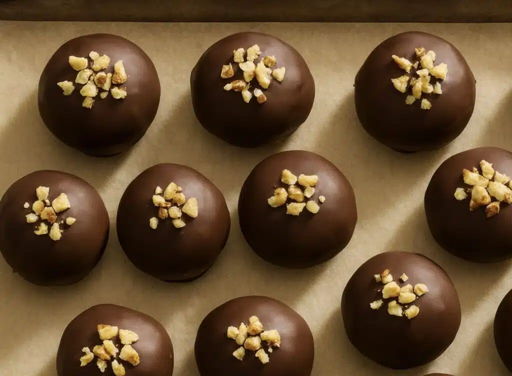 Leivoin näitä pekaanipähkinätryffeleitä vierailleni - pelti oli illan päätteeksi tyhjä Leivoin näitä pekaanipähkinätryffeleitä vierailleni – pelti oli illan päätteeksi tyhjä