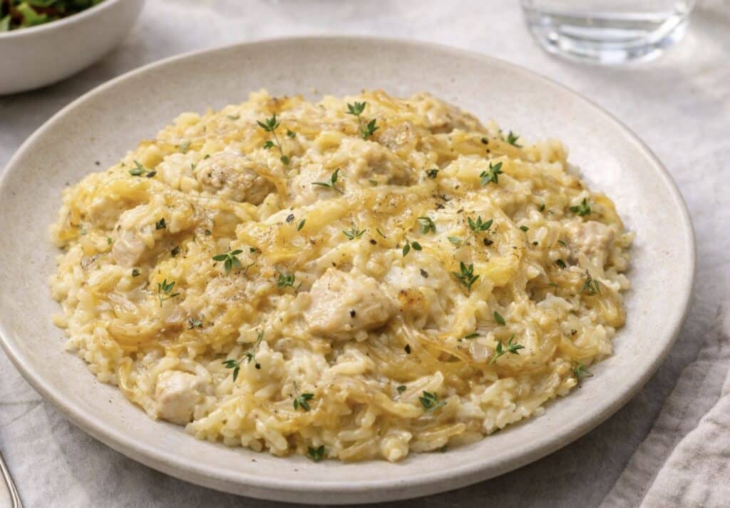 Herkullisempaa kuin ranskalainen sipulikeitto – kaiken lisäksi ravitsevampaa Kanaa sipulia ja riisiä