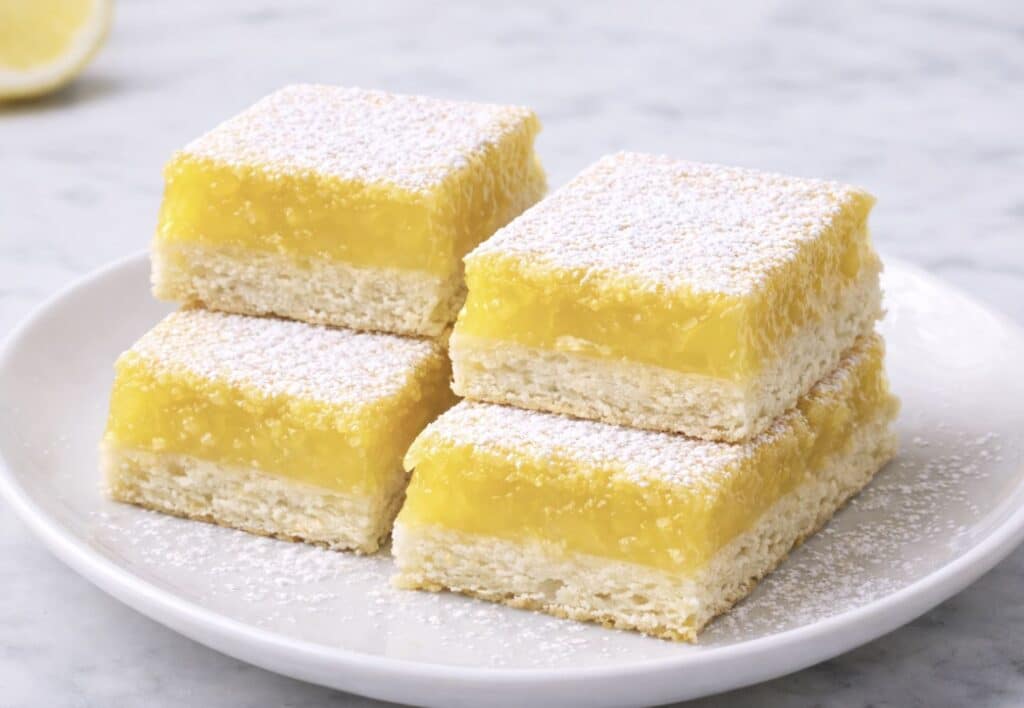 Nämä sitruunaruudut aiheuttavat riippuvuutta – ainakin mieheni jäi koukkuun Sitruunaruutuja lautasella