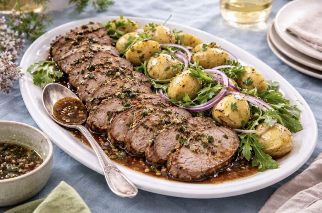 Tuplamarinoitu porsaan ulkofilee – ei enää koskaan kuivaa possua possua ja perunasalaattia