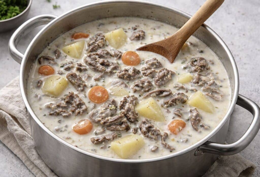 Lapinukon keittoa kattilassa