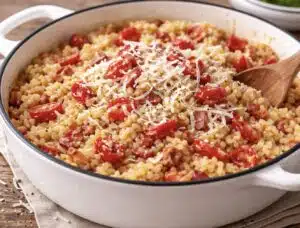 Uunirisotto on mieletön arkiruoka – suoraan uuniin vain 5 minuutissa