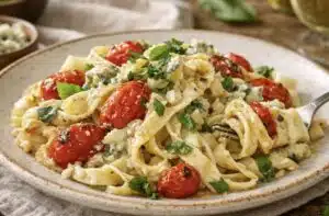 Helppo uunisinihomejuustopasta – maistuu aivan kuin olisi huippuravintolassa