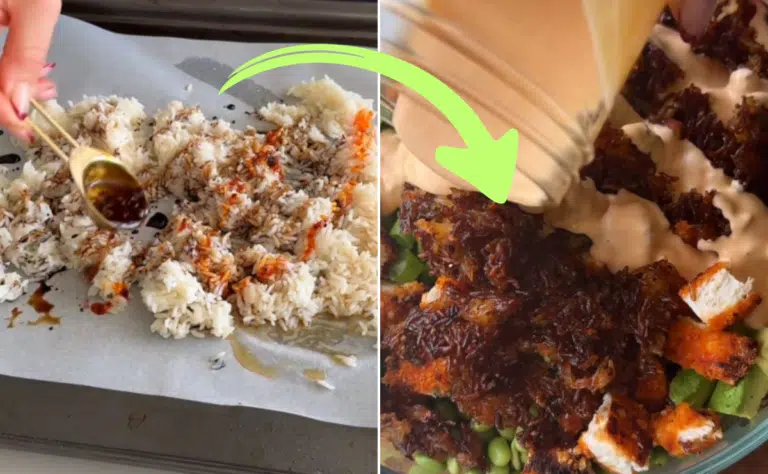 Kun keitetty riisi maustetaan ja levitetään pellille syntyy täydellinen herkku Kun keitetty riisi maustetaan ja levitetään pellille syntyy täydellinen herkku