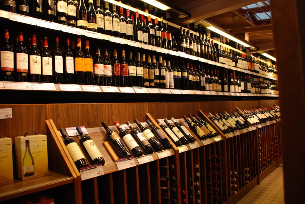 Wine bottles Alko Helsinki Old Market Hall