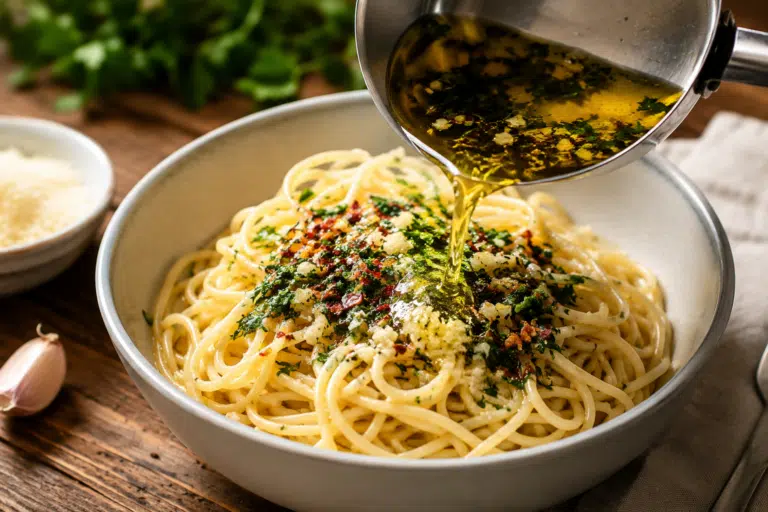 Pasta alkaa sihistä kulhossa – näin syntyy herkullinen valkosipulispagetti