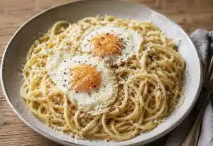 Paistoin kananmunan ja sekoitin sen spagetin joukkoon – halpa pasta yllätti kermaisuudellaan